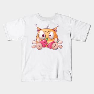 Ill baby owl concept cartoon design artwork Kids T-Shirt